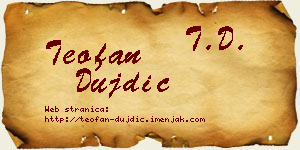 Teofan Dujdić vizit kartica